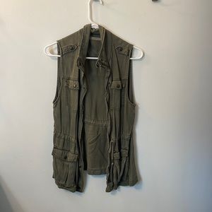Max Studio Army Green Lightweight Utility Vest - Size S